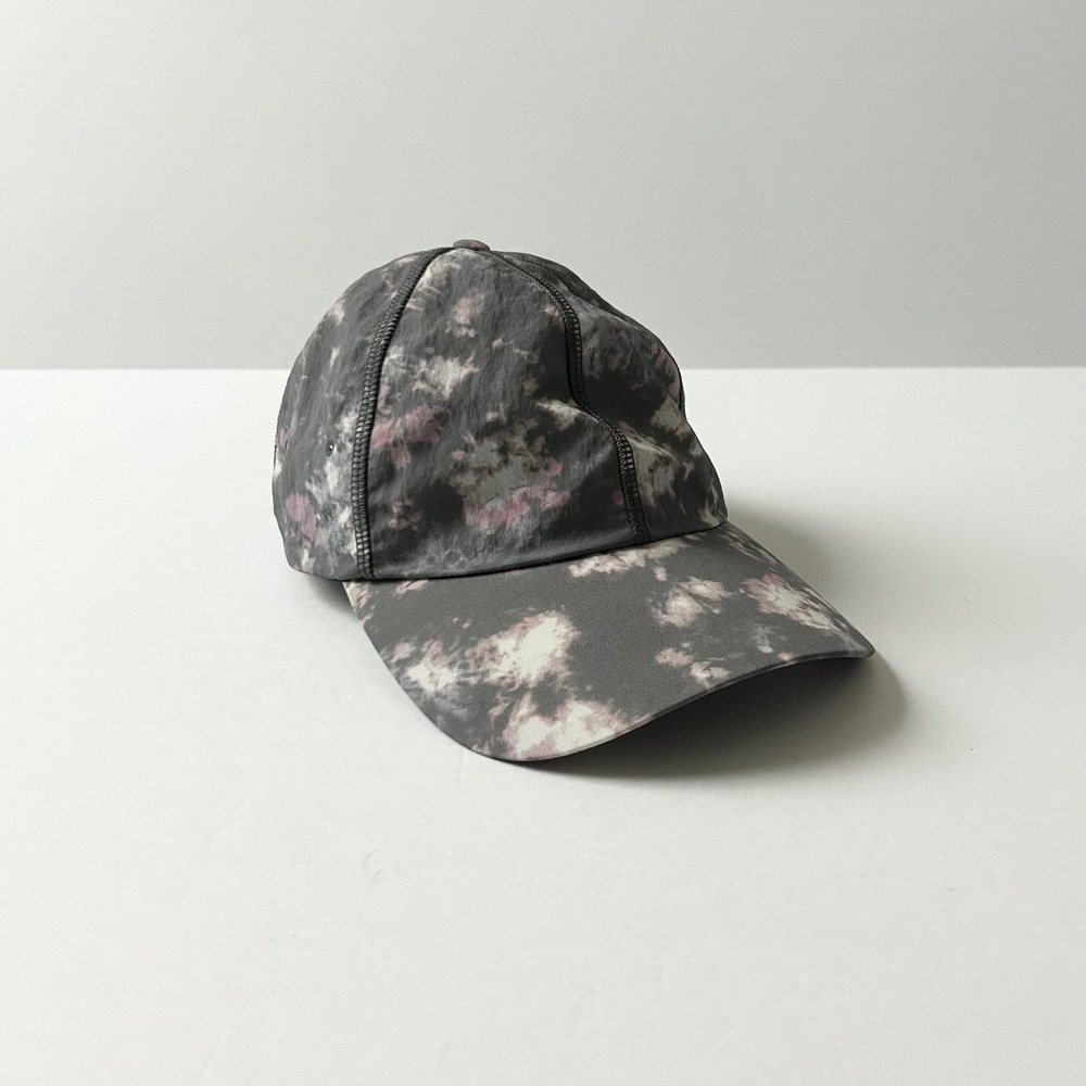 Lululemon Fast and Free Run Hat Tie Dye Grey Pink Adjustable Running Cap OS
